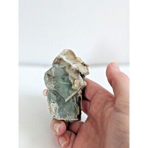 Green‎ Fluorite Cluster Raw Crystal Cubic Termination Matrix Specimen 5.89oz